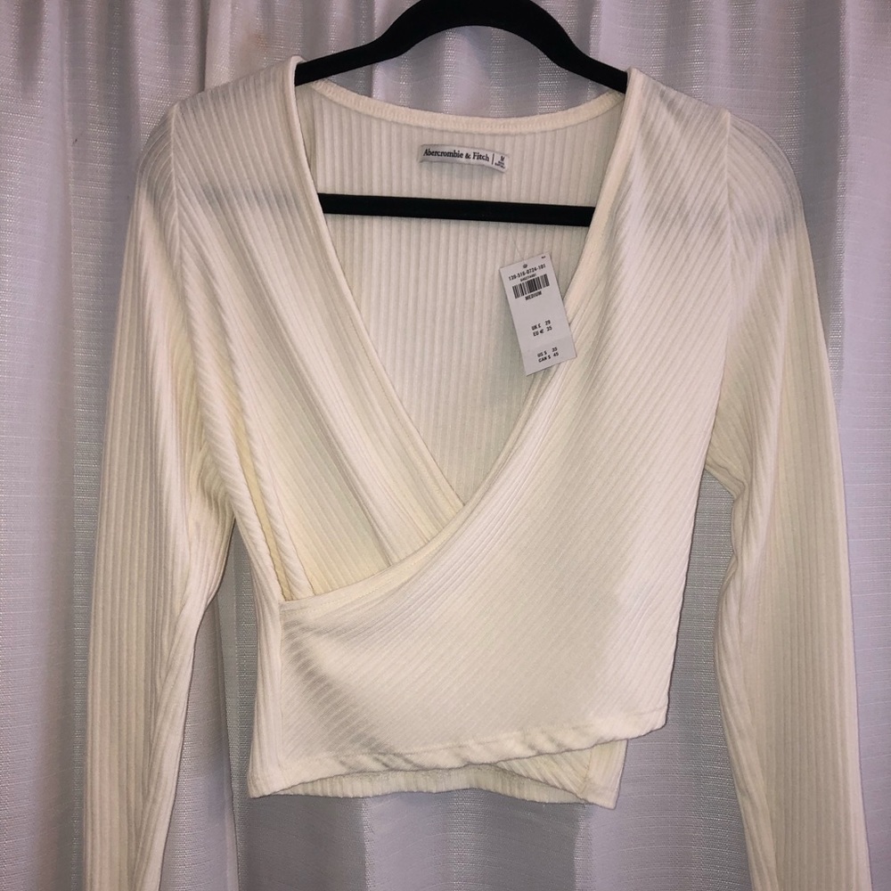 Abercrombie and Fitch white long sleeve top